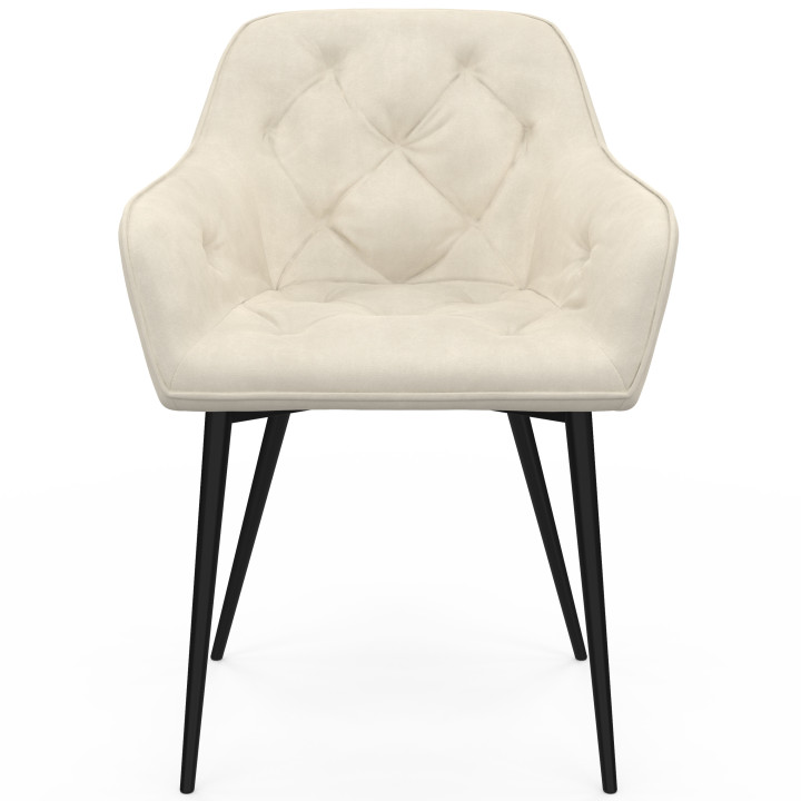 Set di sedie da pranzo e poltroncine da tavolo beige - LYA | IDMarket