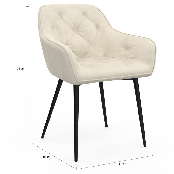 Set di sedie da pranzo e poltroncine da tavolo beige - LYA | IDMarket