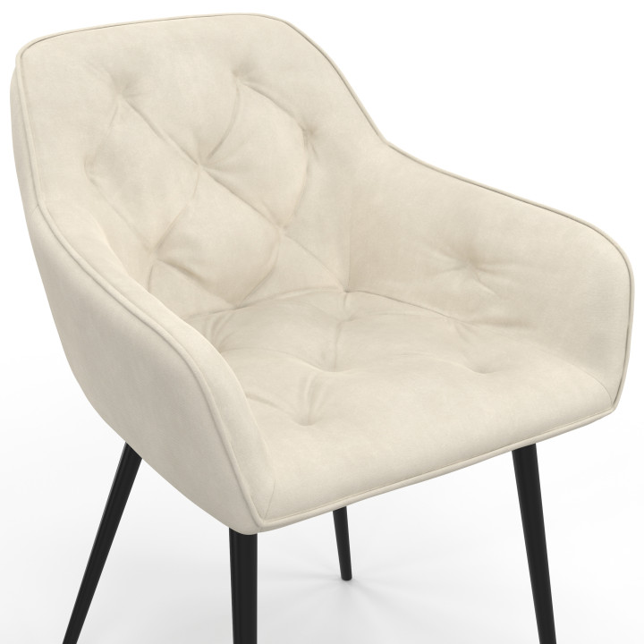 Set di sedie da pranzo e poltroncine da tavolo beige - LYA | IDMarket