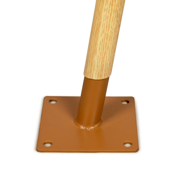 Set di 2 pali di fissaggio per vele ombreggianti effetto legno H.220 cm con pali e basi in acciaio | IdMarket