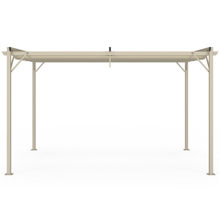 Pergola in alluminio retrattile beige 3x4m | ID Market
