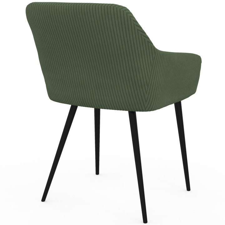 Set di 2 poltrone da tavolo in velluto a coste color kaki - JANY | ID Market