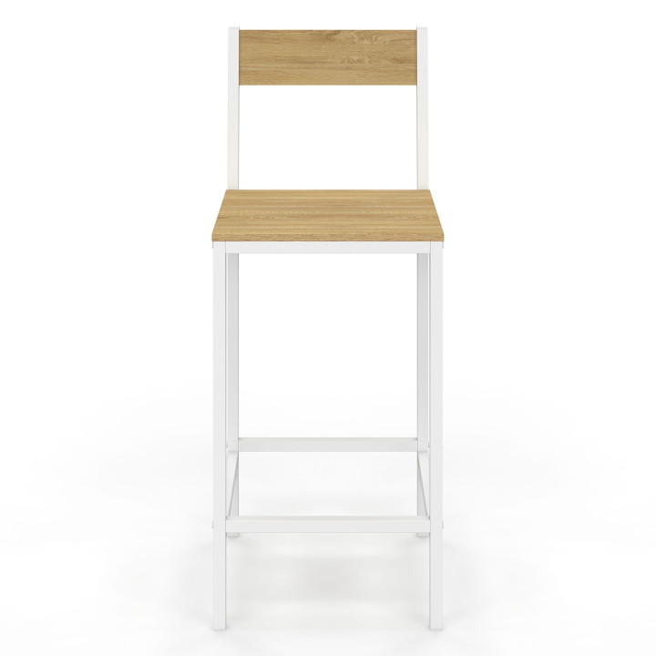 Sgabelli da bar in metallo bianco e legno industriale - DETROIT | ID Market