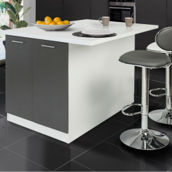 Isola centrale economica per cucina 120 cm bianca e grigia | ID Market