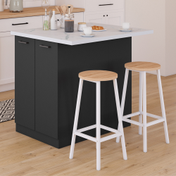 Isola centrale effetto marmo 100 cm e legno nero - ALASKA | ID Market