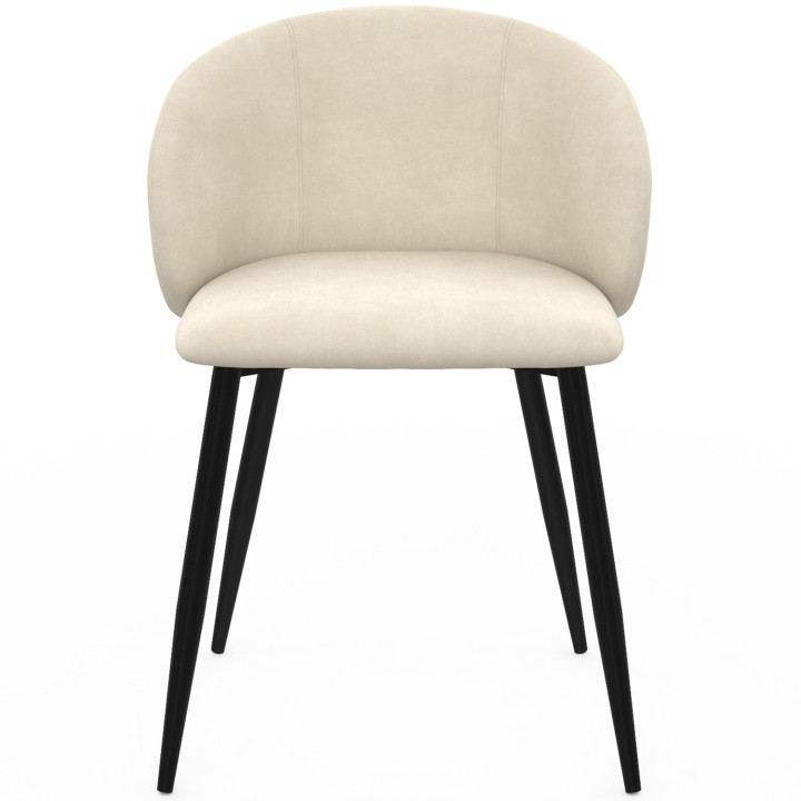 Set di 6 sedie da pranzo KIRA in velluto color crema