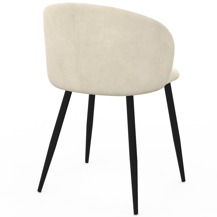 Set di 6 sedie da pranzo KIRA in velluto color crema