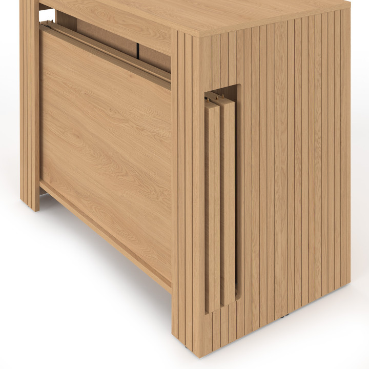 Tavolo da pranzo allungabile JULIETTE per 10 persone, 235 cm, effetto doghe in legno, colore rovere