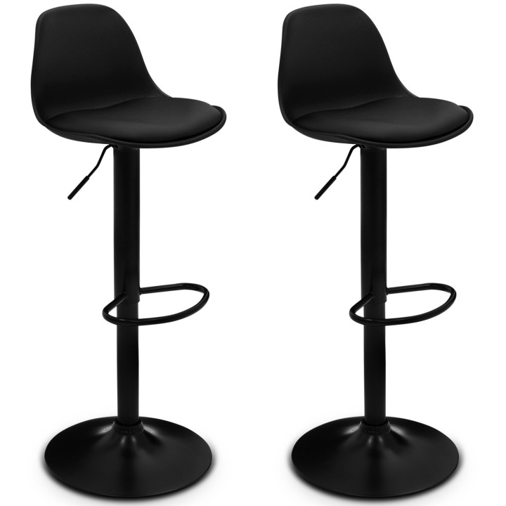 Tavolo da bar in legno e nero e 2 sgabelli KARL neri - PHOENIX | IdMarket