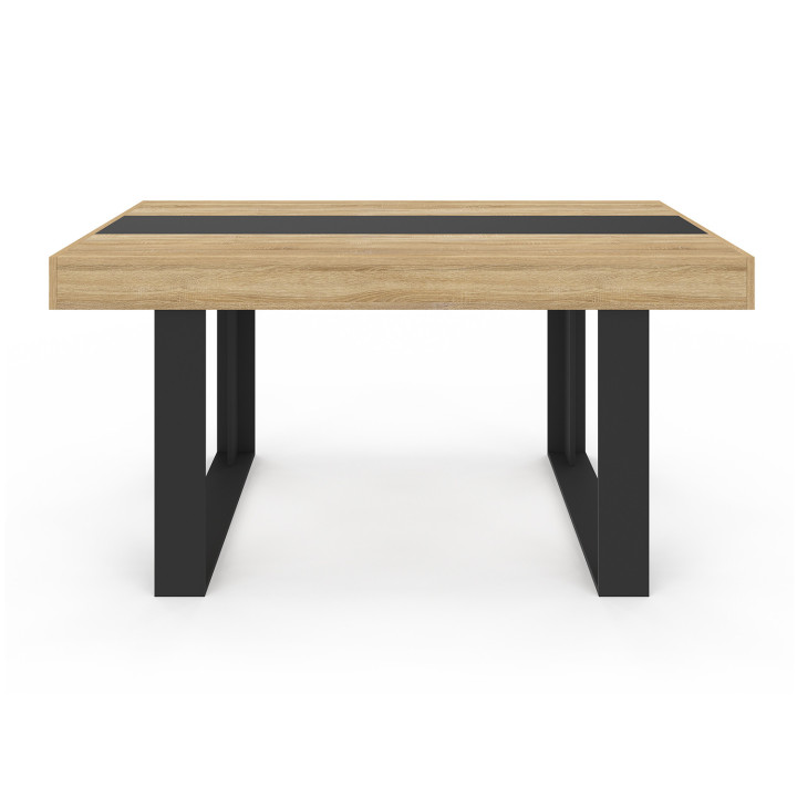 Tavolo da pranzo rettangolare in legno e nero da 160 cm e 6 sedie nere - PHOENIX | IdMarket