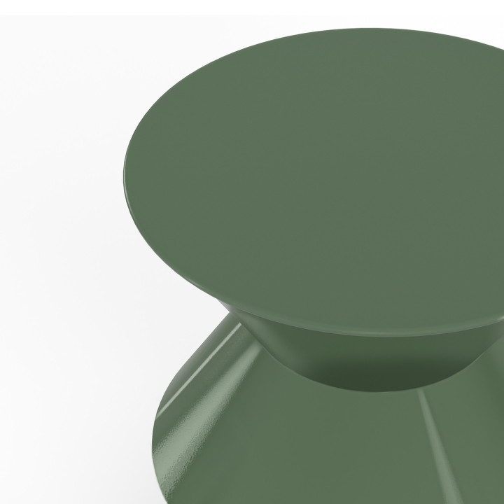 Tavolino rotondo, tavolino da salotto, comodini IRENE 30 cm in metallo verde kaki