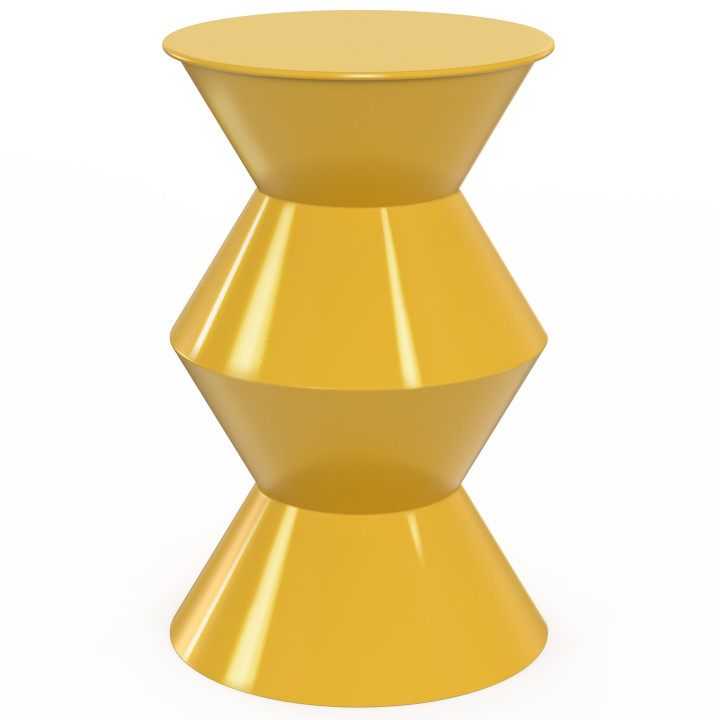 Tavolino rotondo, tavolino da salotto, comodini IRENE 30 cm in metallo giallo scuro