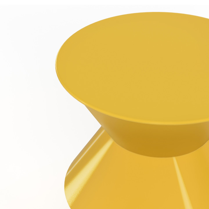 Tavolino rotondo, tavolino da salotto, comodini IRENE 30 cm in metallo giallo scuro