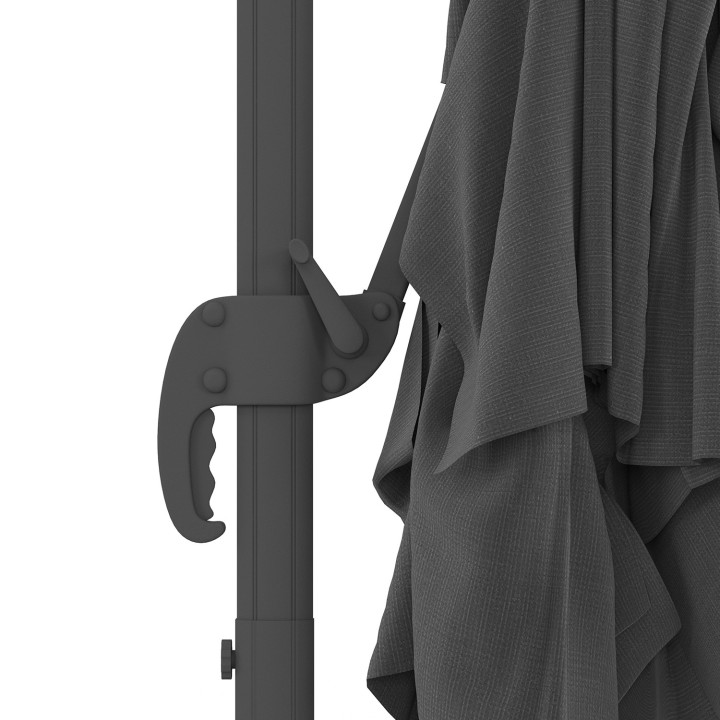 Ombrello a vento multi-pannello grigio inclinabile a 360° 3x4 M con copertura - CALVI | IdMarket