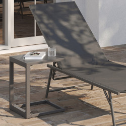 Set di 2 tavolini da giardino per sdraio e lettino, grigio antracite - PALMA | IdMarket