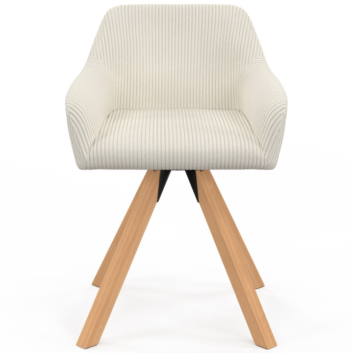 Set di 2 sedie da pranzo girevoli e poltroncine da tavolo in velluto - JANY | IDMarket