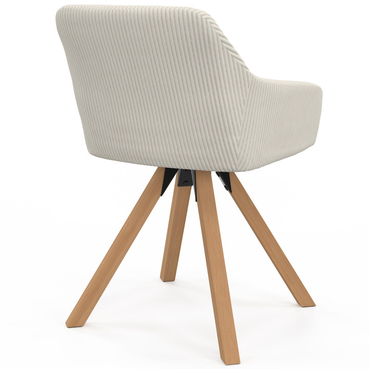 Set di 2 sedie da pranzo girevoli e poltroncine da tavolo in velluto - JANY | IDMarket