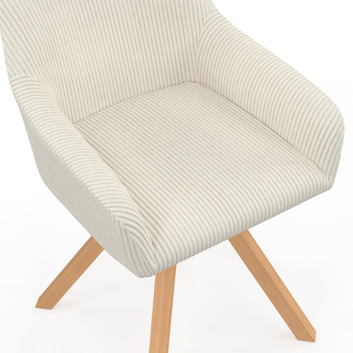 Set di 2 sedie da pranzo girevoli e poltroncine da tavolo in velluto - JANY | IDMarket