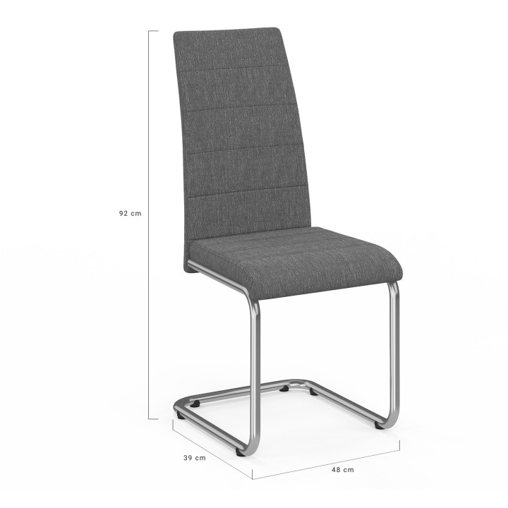 A buon mercato sedie da pranzo in tessuto grigio antracite - Set di 4 - MIA | ID Market