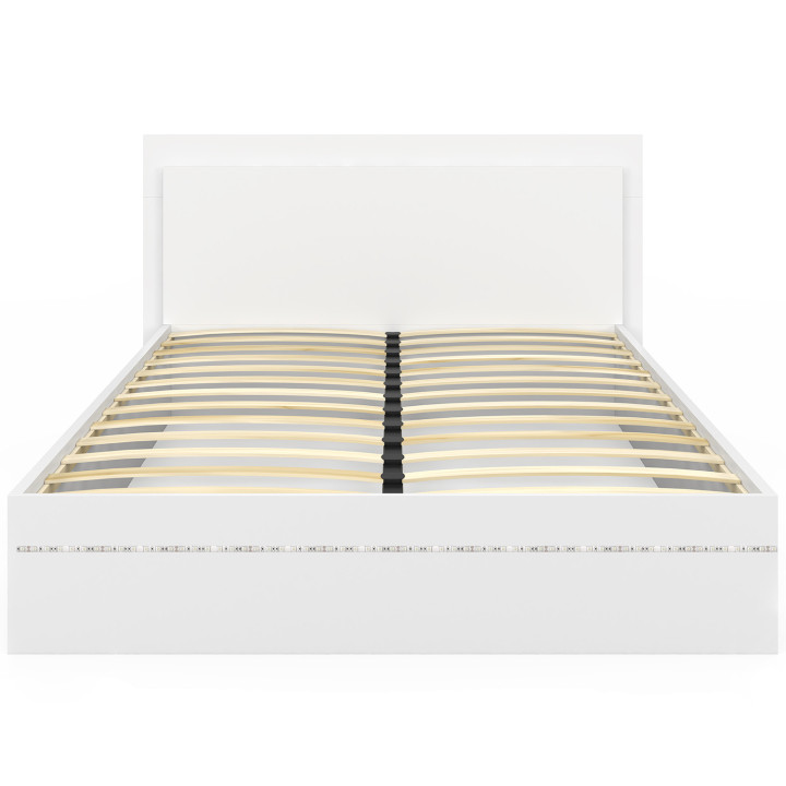 Letto matrimoniale da 140 x 190 cm con rete e LED bianchi integrati - CHARLIE | IdMarket