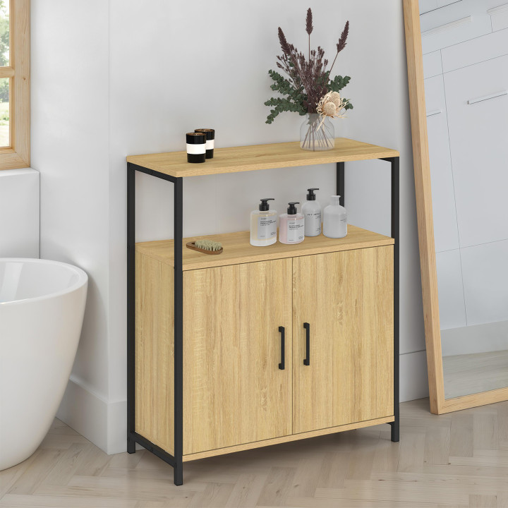 Credenza con 1 nicchia e 2 ante, 70 cm, design industriale - DETROIT | IdMarket