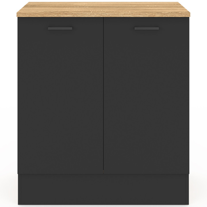 Base cucina 80 cm STIL Mobile a 2 ante in legno e nero
