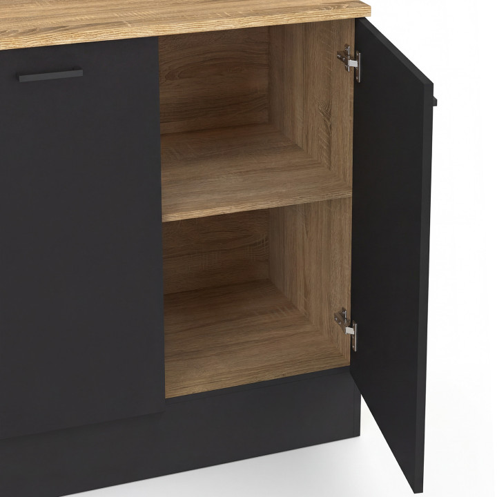 Base cucina 80 cm STIL Mobile a 2 ante in legno e nero