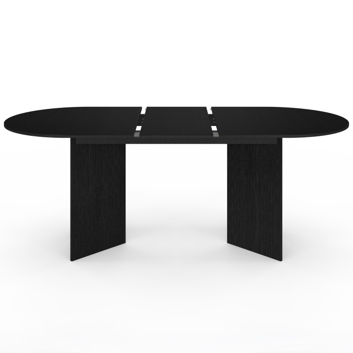 Tavolo da pranzo ovale allungabile MARTHE 6-10 persone in legno nero 160-200 cm