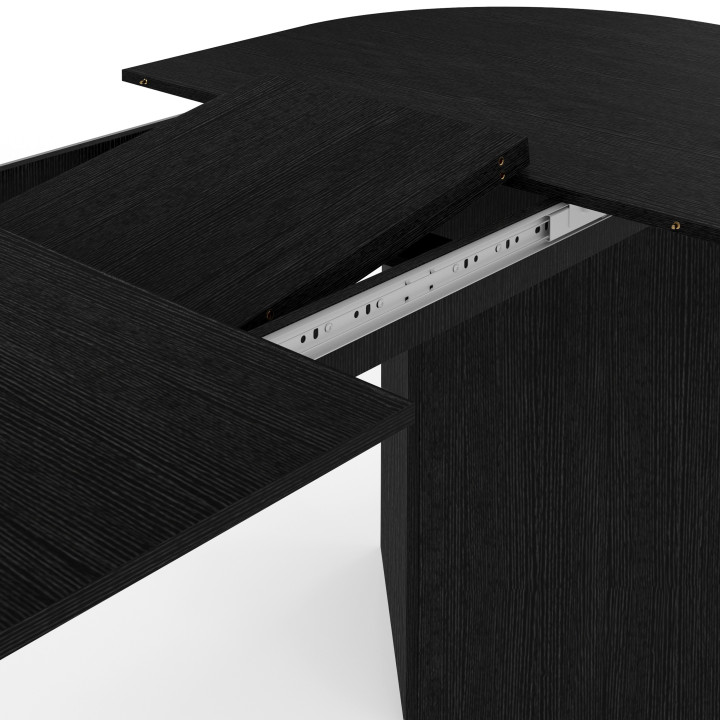 Tavolo da pranzo ovale allungabile MARTHE 6-10 persone in legno nero 160-200 cm