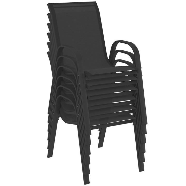 Set di mobili da giardino - tavolo rotondo con base a ragno e piano effetto legno - MESSINA | ID Market