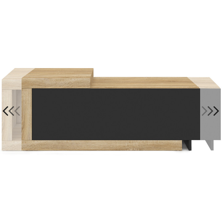 Tavolino rettangolare allungabile 100-130 cm 1 anta legno e nero
