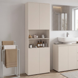 Mobile da bagno TOMI a 4 ante e 2 nicchie in legno beige