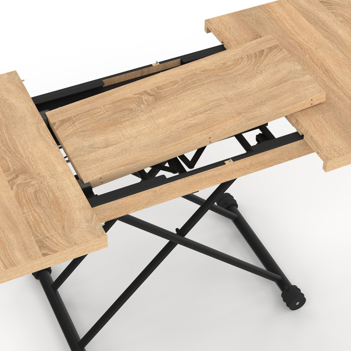 Tavolino rettangolare in legno e nero dal design industriale - ALTURA | IdMarket