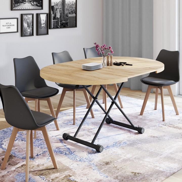 Tavolino allungabile trasformabile in tavolo da pranzo rotondo - ALTURA | IdMarket