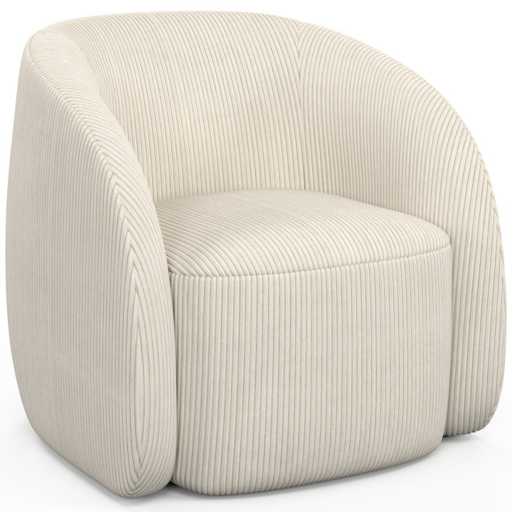 Poltrona CORI in velluto a coste beige