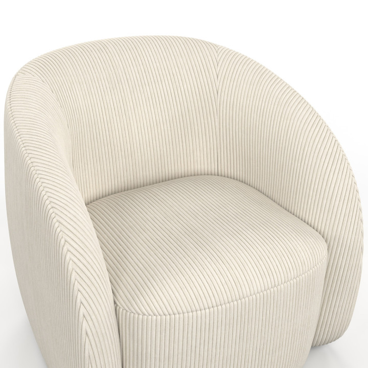 Poltrona CORI in velluto a coste beige