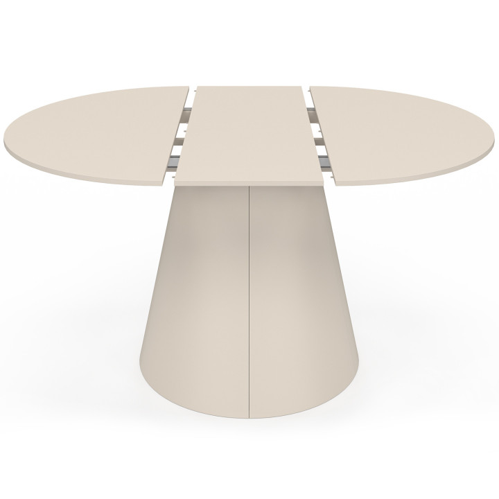 ANGELE Tavolo da pranzo rotondo allungabile a 6 posti, legno beige 110-150 cm