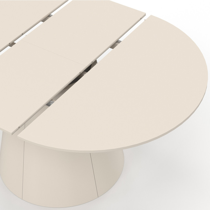 ANGELE Tavolo da pranzo rotondo allungabile a 6 posti, legno beige 110-150 cm