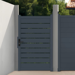 Porta a battente 100x160 cm in alluminio perforato grigio antracite | IdMarket