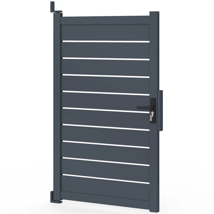 Porta a battente 100x160 cm in alluminio perforato grigio antracite | IdMarket