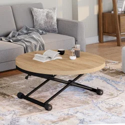 Tavolino allungabile trasformabile in tavolo da pranzo rotondo - ALTURA | IdMarket