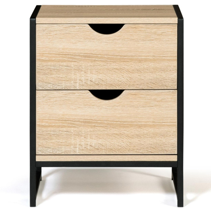 Comodini industriali in legno e metallo, 2 cassetti - DETROIT | ID Market