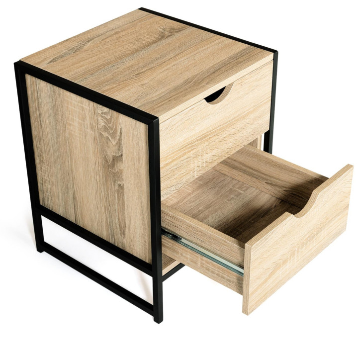 Comodini industriali in legno e metallo, 2 cassetti - DETROIT | ID Market