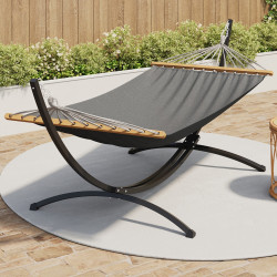 Amaca XL con supporto in metallo nero e tela grigio antracite | IdMarket