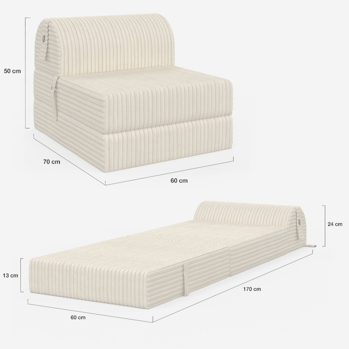 Sedia PALOMA in velluto a coste beige