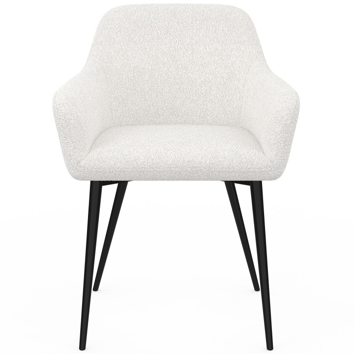 Set di 2 poltrone da tavolo bianche in tessuto bouclette - SHELIA | ID Market