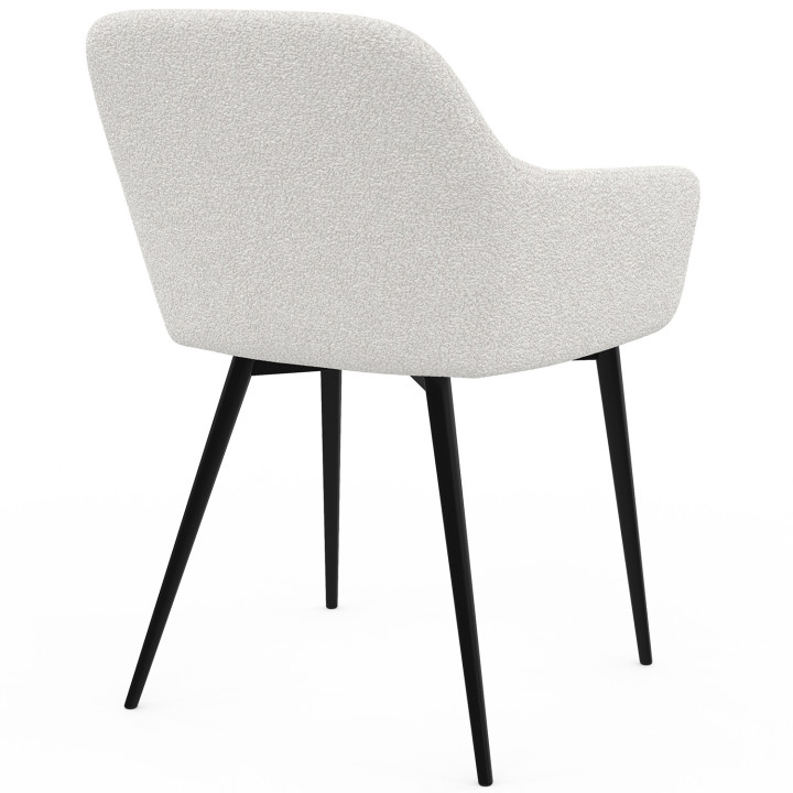 Set di 2 poltrone da tavolo bianche in tessuto bouclette - SHELIA | ID Market