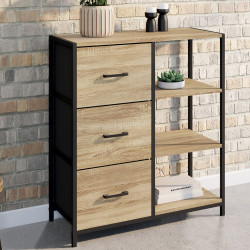 Credenza industriale con 3 cassetti e ripiani - UTAH | ID Market