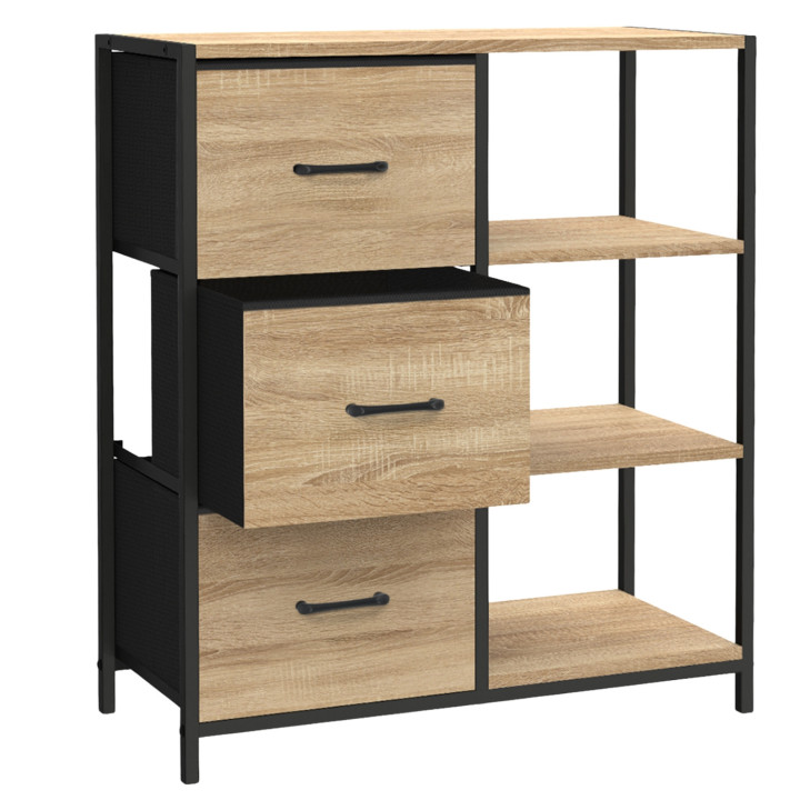 Credenza industriale con 3 cassetti e ripiani - UTAH | ID Market