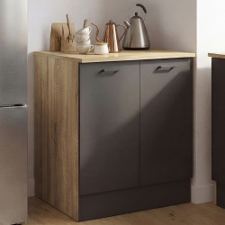 Base cucina 80 cm STIL Mobile a 2 ante in legno e nero